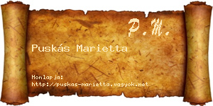 Puskás Marietta névjegykártya